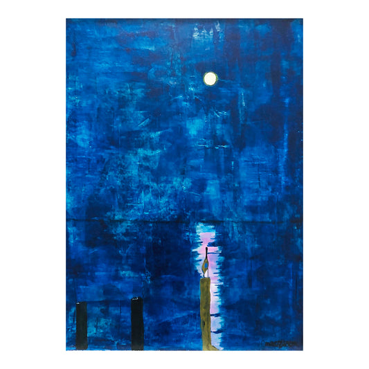 Greeting Card - EGRET - Midnight Magic 5x7 Glossy Paper Greeting Card with envelope