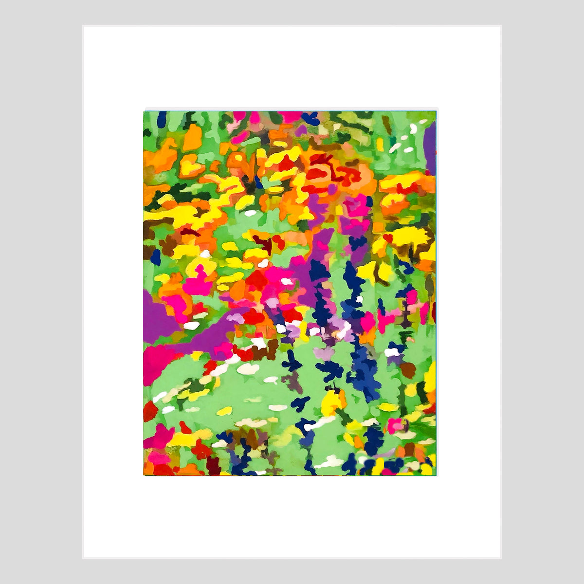Tirage d'art - FLEURS - Champ de fleurs sauvages n° 1, reproduction d'art avec passe-partout, 11x14 po