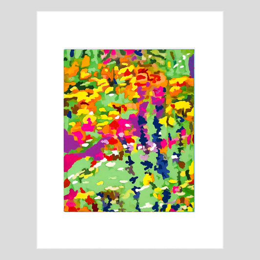 Tirage d'art - FLEURS - Champ de fleurs sauvages n° 1, reproduction d'art avec passe-partout, 11x14 po