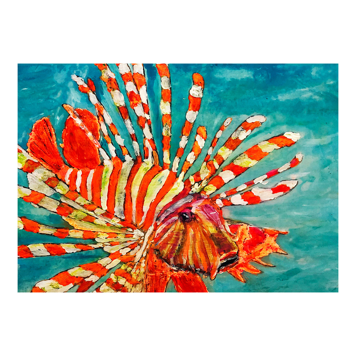 Greeting Card - FISH - Lionfish No. 1 5x7 Glossy Paper Greeting Card with envelope