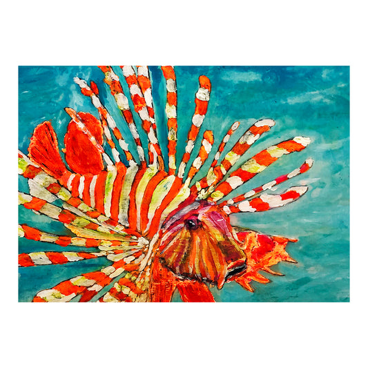 Greeting Card - FISH - Lionfish No. 1 5x7 Glossy Paper Greeting Card with envelope