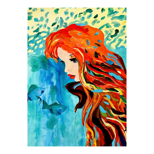 Greeting Card - MERMAID - Whispers in the Depths 5x7 Glossy Paper Greeting Card with envelope