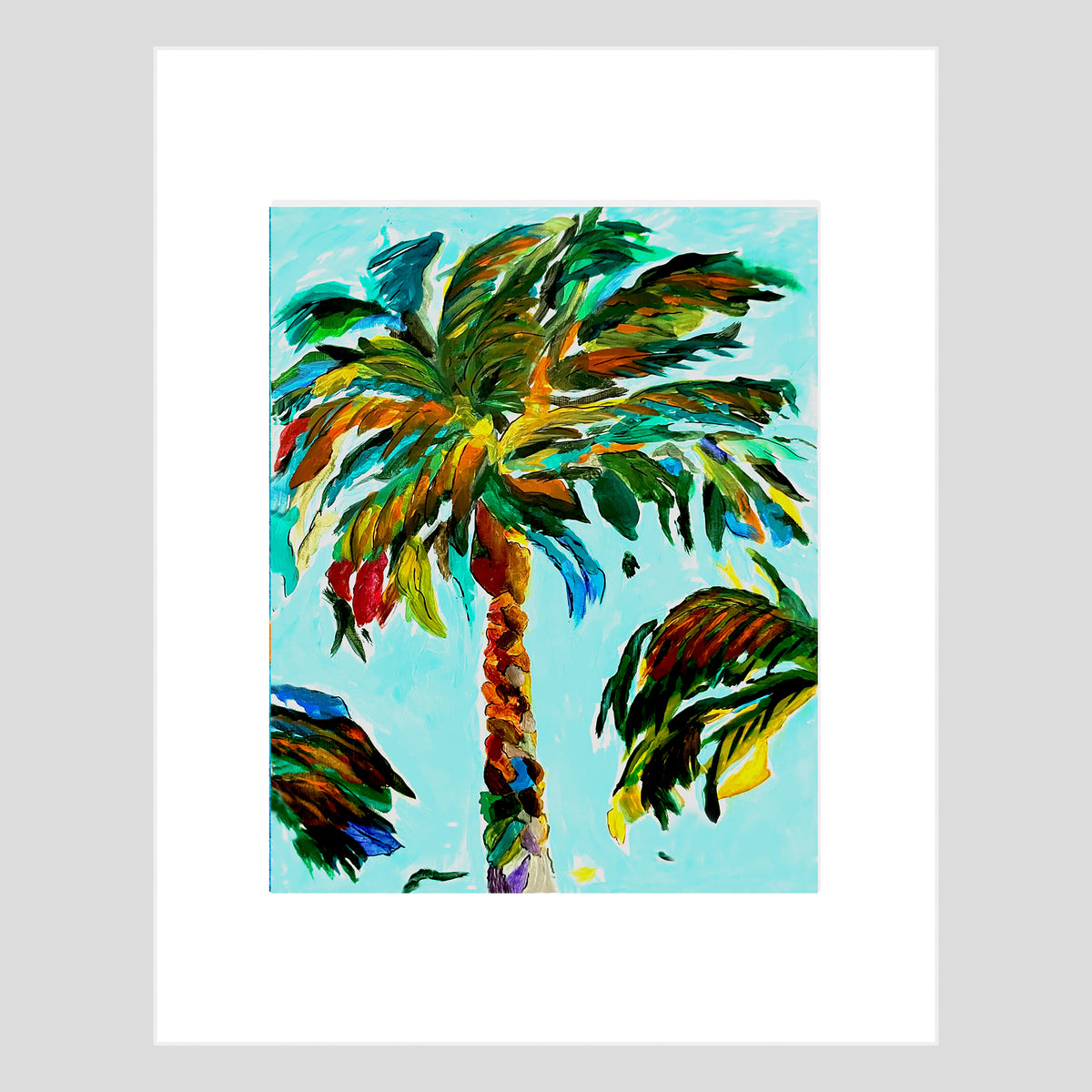 Tirage d'art - PALMIER - Reproduction d'impression 11x14 avec passe-partout - Trois palmiers