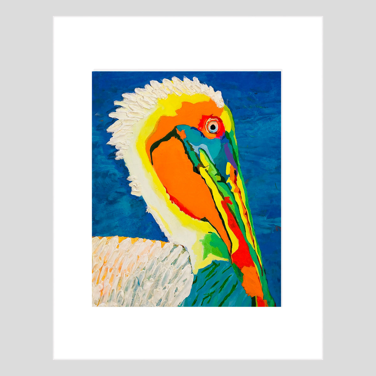 Impression d'art - PÉLICAN - Reproduction d'art sur papier mat Pélican perlé 11x14