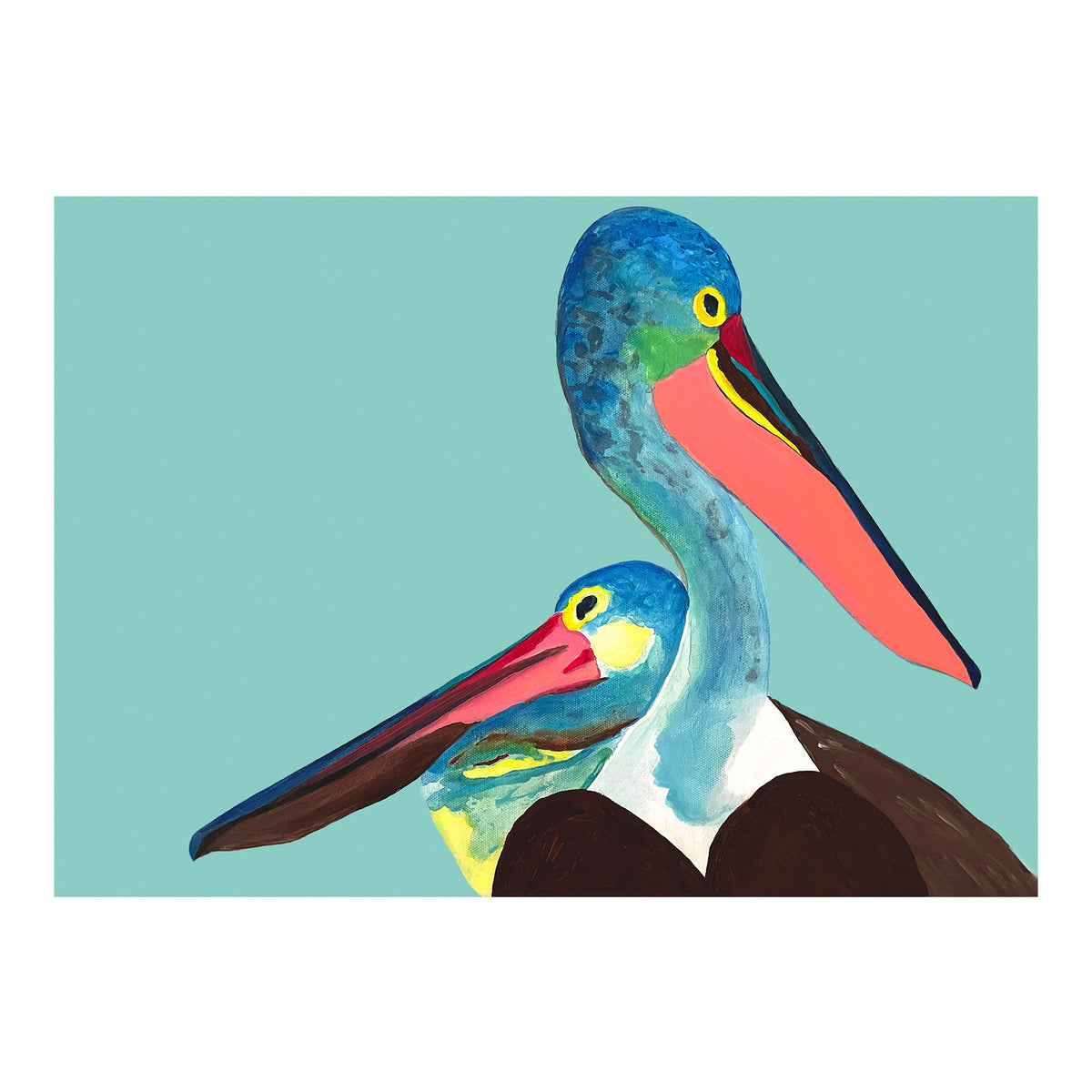 Carte de vœux - PÉLICAN - Carte de vœux 5x7 sur papier glacé « Pelican Pals » avec enveloppe