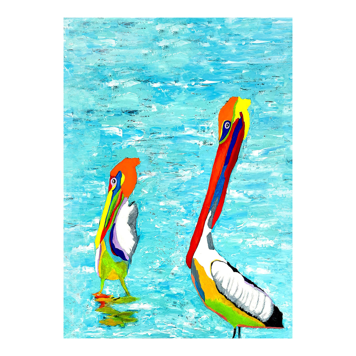 Carte de vœux - PÉLICAN - Sérénité au bord de l'eau, carte de vœux 5x7 sur papier glacé avec enveloppe