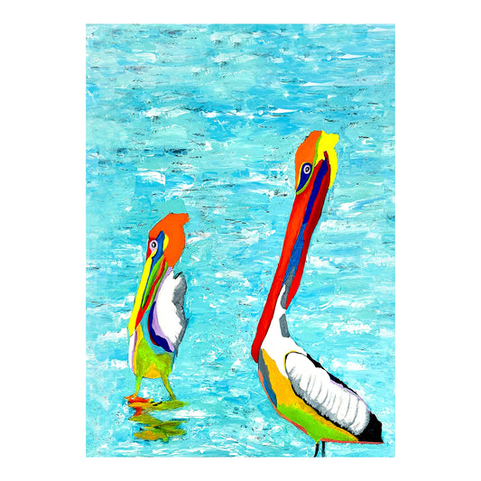 Greeting Card - PELICAN - Serenity by the Shore 5x7 Glossy Paper Greeting Card with envelope
