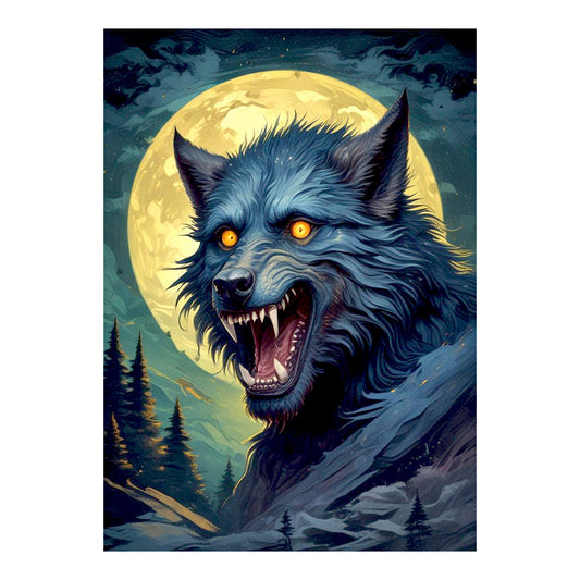 Greeting Card - SEASONAL - HALLOWEEN - Werewolf No. 1 5x7 Glossy Paper Greeting Card with envelope
