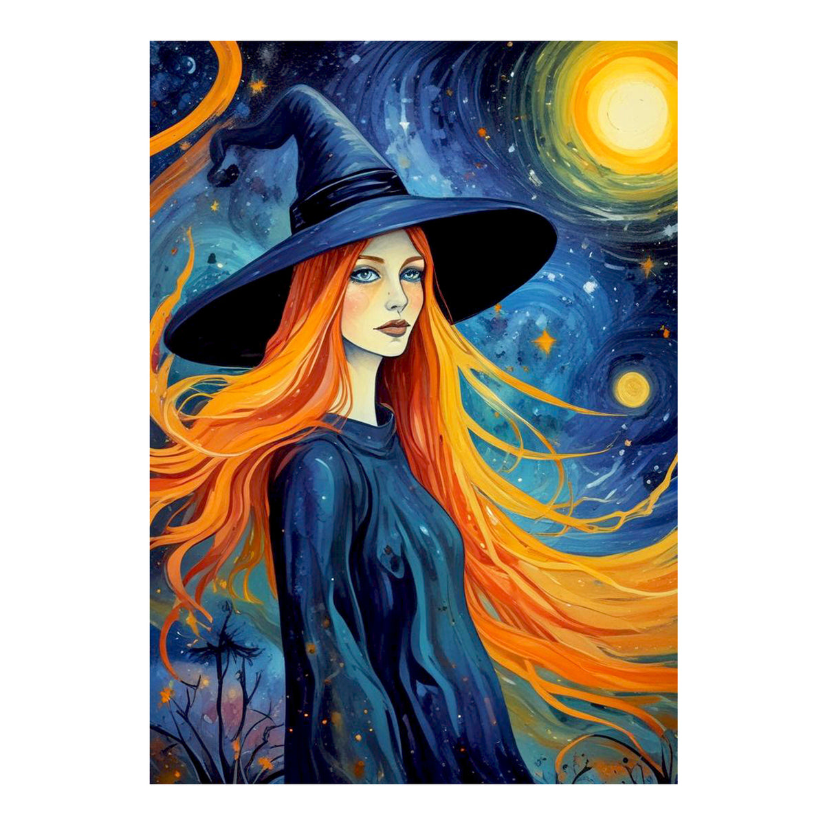 Carte de vœux - SAISONNIER - HALLOWEEN - Sorcière n° 6, carte de vœux 5x7 sur papier glacé avec enveloppe